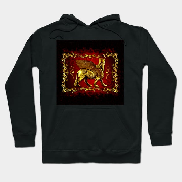 Assyrian LAMASSU ( WInged Bull) Hoodie by doniainart